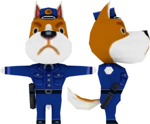 Animal_ Crossing_ Police_ Dog_ Character PNG image
