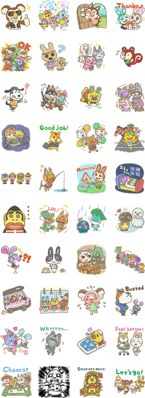 Animal Crossing Sticker Collection PNG image