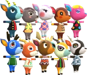 Animal Crossing Villagers Collection PNG image
