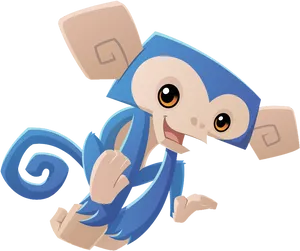 Animal_ Jam_ Blue_ Monkey_ Character PNG image