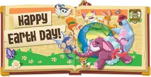 Animal_ Jam_ Happy_ Earth_ Day_ Celebration PNG image