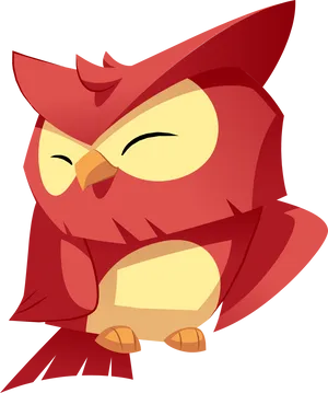 Animal Jam Red Owl Character PNG image