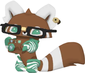 Animal Jam Stylish Raccoon Character PNG image