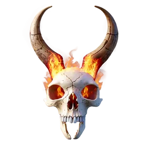 Animal Skull On Fire PNG 06282024