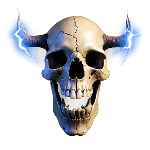 Animal Skull With Lightning PNG 76