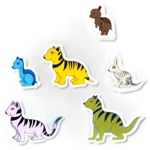 Animal Theme Stickers Png 06272024 PNG image