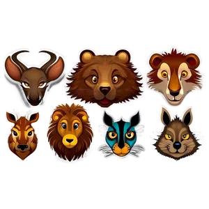 Animal Theme Stickers Png Kxq PNG image