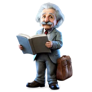 Animated Albert Einstein Character PNG Con35 PNG