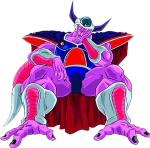 Animated Alien Villain Seated PNG image