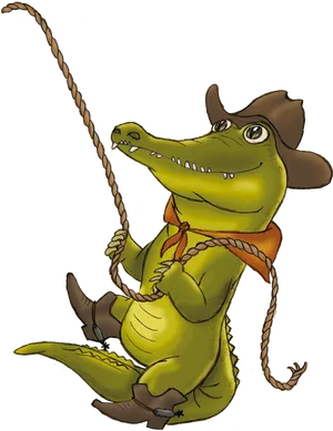 Animated Alligator On Swing