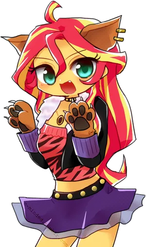 Animated Anthro Werewolf Girl PNG