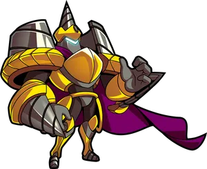 Animated Armored Knight Character PNG image