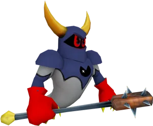 Animated Armored Knightwith Spear PNG image