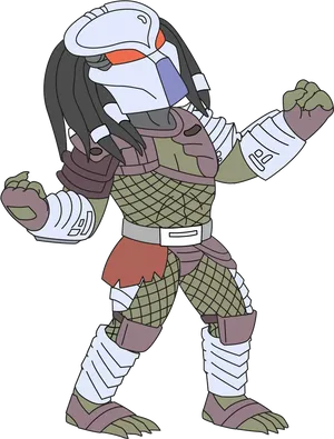 Animated Armored Warrior Stance PNG image