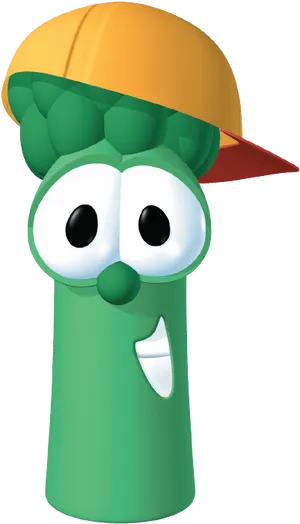 Animated Asparagus Character Cap PNG image