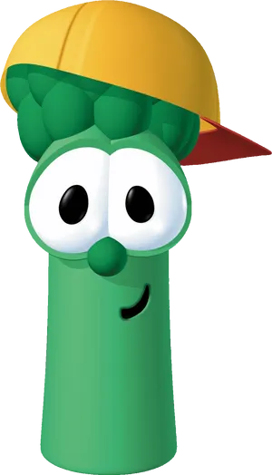 Animated Asparagus Characterwith Cap PNG