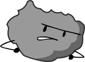 Animated Asteroid Character Frowning PNG image