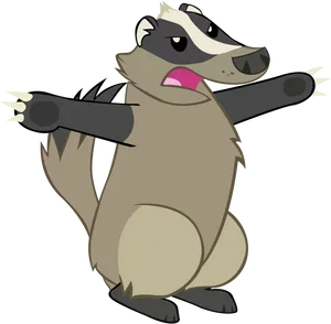 Animated Badger Character PNG image