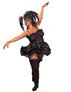 Animated Ballerina Dancer Pose PNG image