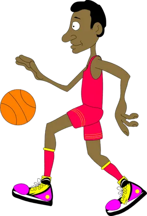 Animated Basketball Player Dribbling Clipart PNG image