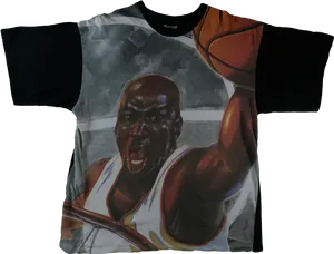 Animated Basketball Player Tshirt Design PNG image