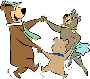 Animated Bear Dance Circle PNG image