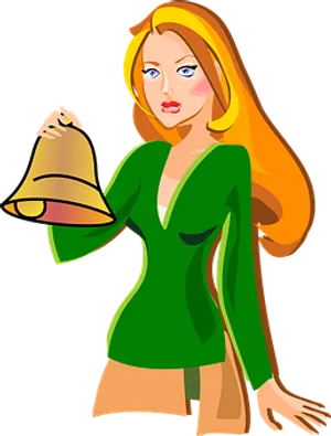 Animated Bellhop Girl Illustration