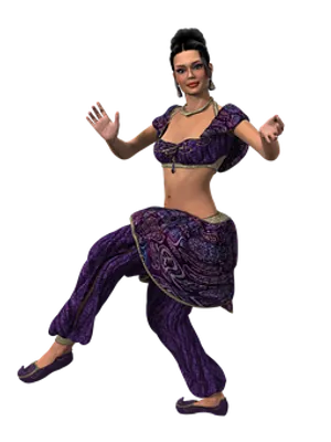 Animated Belly Dancer Pose