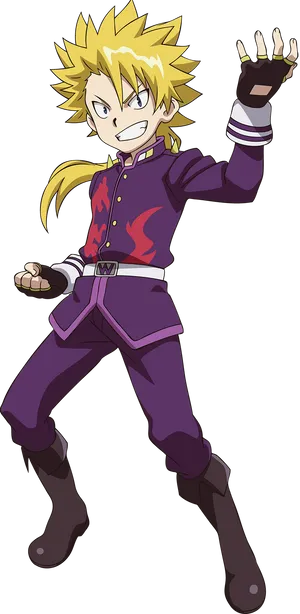 Animated Beyblade Character Readyfor Battle PNG