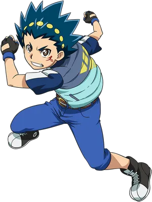 Animated Beyblade Characterin Action PNG