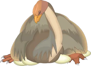 Animated Bird Incubating Eggs