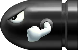 Animated Black Bomb Character