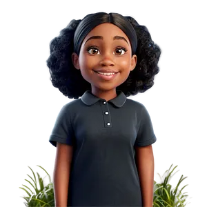 Animated Black Girl With Book Cartoon Png 06252024 PNG image