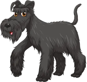 Animated Black Terrier Dog PNG image