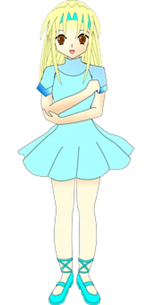 Animated Blonde Dancer Illustration PNG
