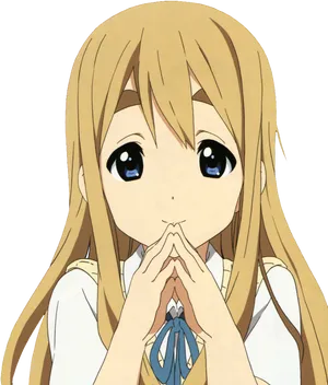 Animated Blonde Girl Praying Pose PNG image