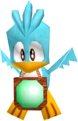 Animated Blue Bird Character Adventure PNG image