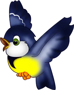 Animated Blue Birdin Flight