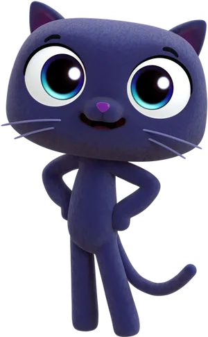 Animated Blue Cat Character PNG image