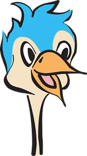Animated Blue Crested Bird Character