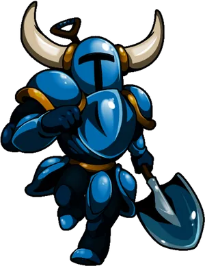 Animated Blue Knight Shovel PNG image