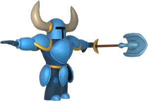 Animated Blue Knightwith Axe PNG image