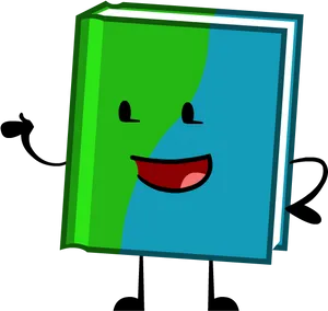 Animated Book Character Smiling PNG image