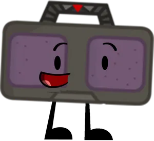 Animated Boombox Character Smiling PNG image