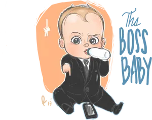 Animated Boss Baby Character PNG image