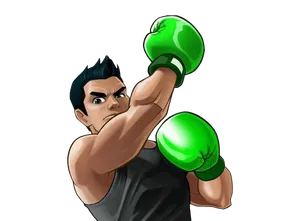 Animated Boxer Power Punch PNG image