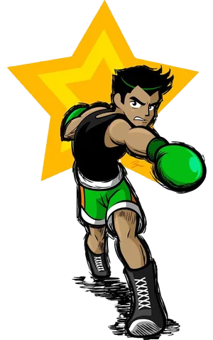 Animated Boxer Punching Star Background PNG image