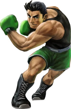 Animated Boxer Readyto Fight PNG