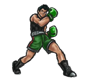 Animated Boxer Readyto Fight PNG image