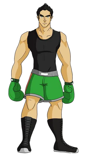 Animated Boxer Standing Pose PNG image
